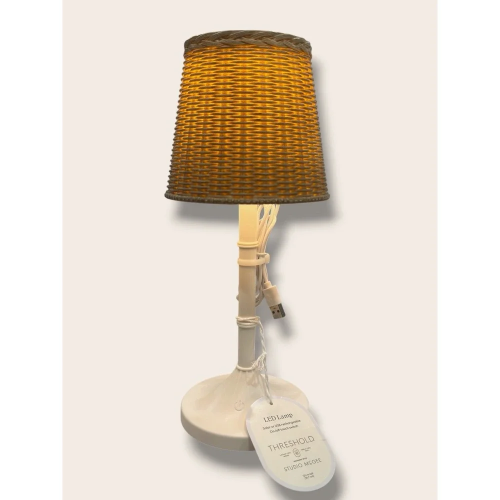 Rechargeable Woven LED Table Lamp White - Threshold Studio McGee, Target